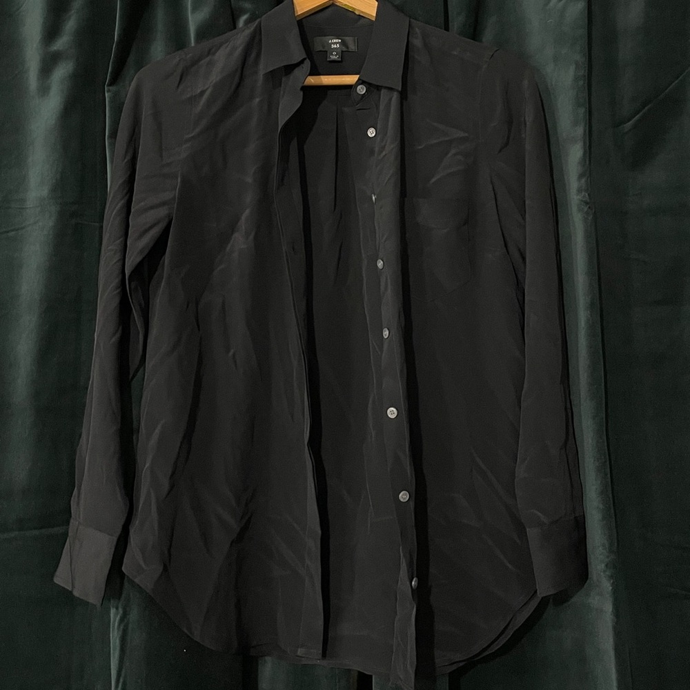 Jcrew black silky shirt